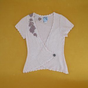 Tabitha Anthropologie lightweigh knit wrap sweater